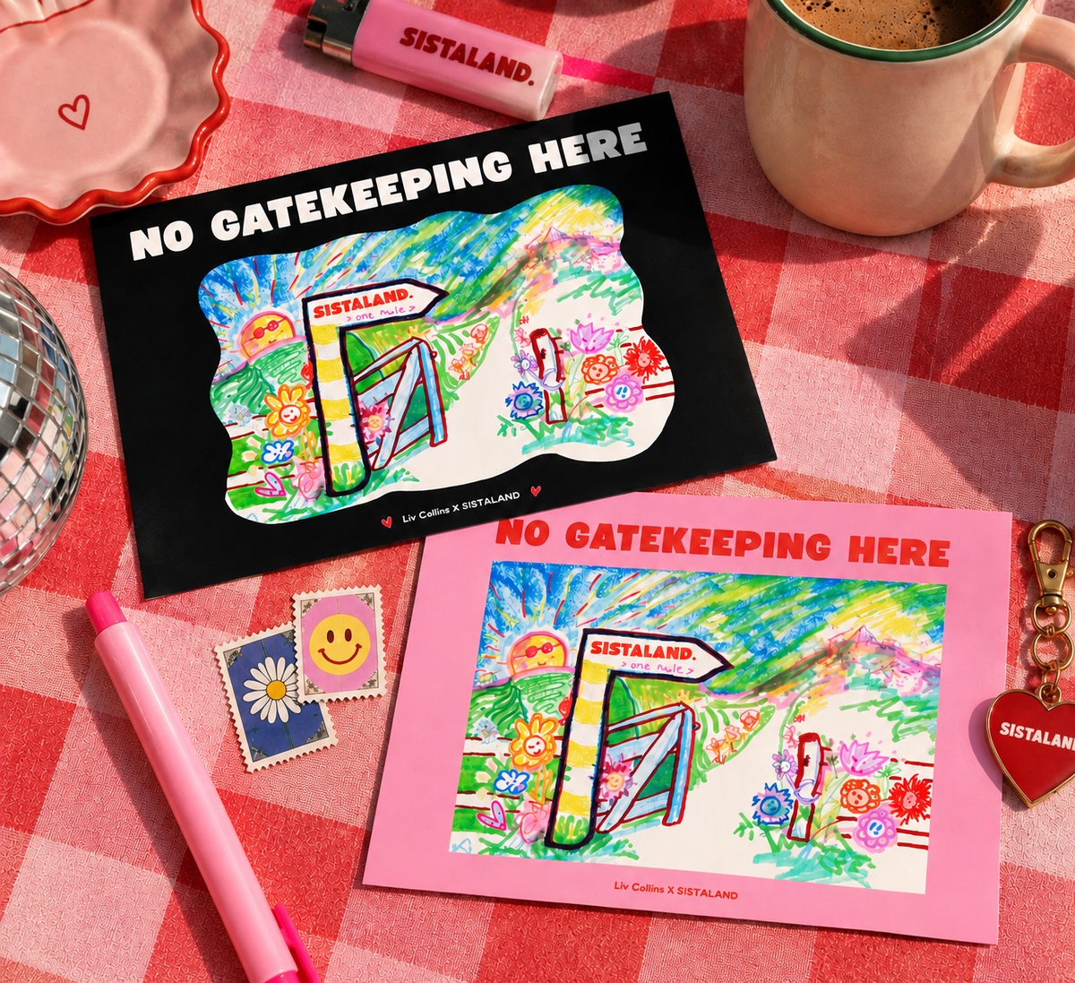 NO GATEKEEPING HERE - A6 POSTCARD (BLACK)