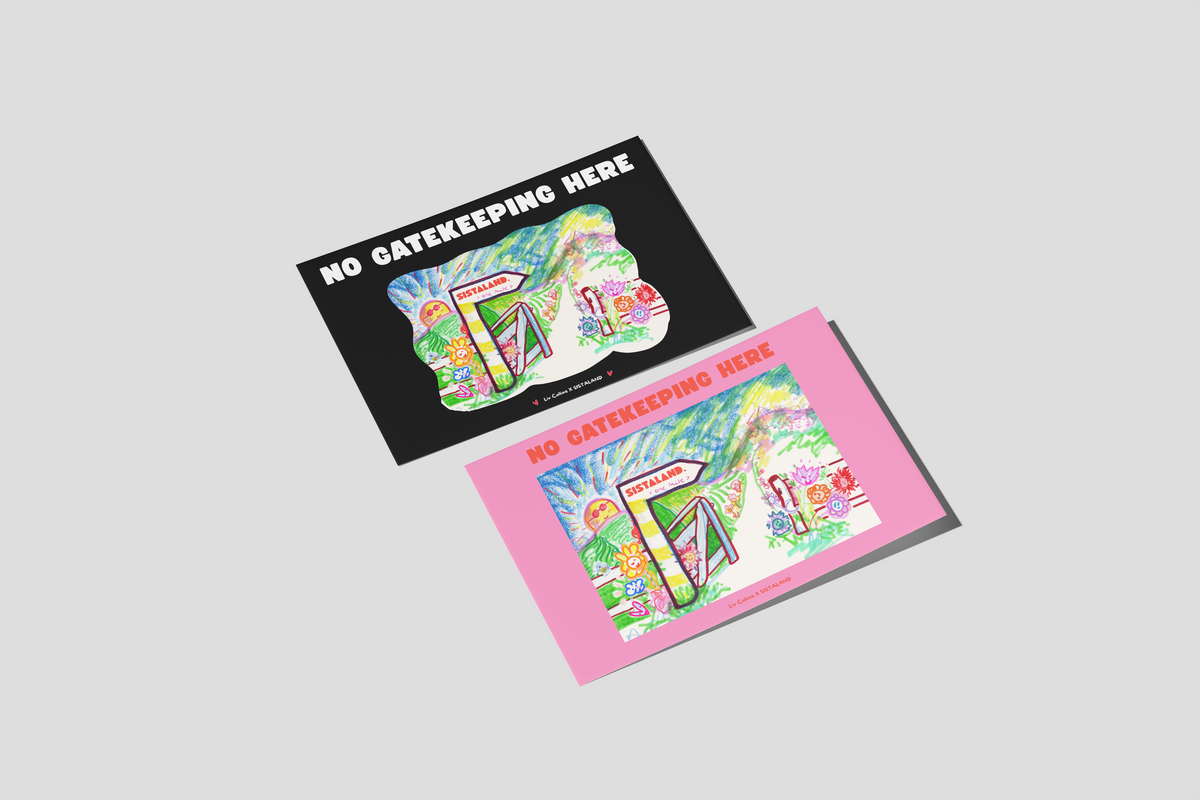 NO GATEKEEPING HERE - A6 POSTCARD (BLACK)