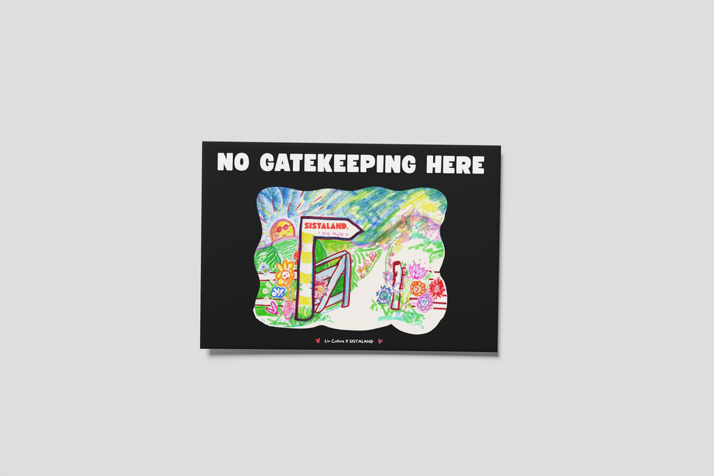 NO GATEKEEPING HERE - A6 POSTCARD (BLACK)