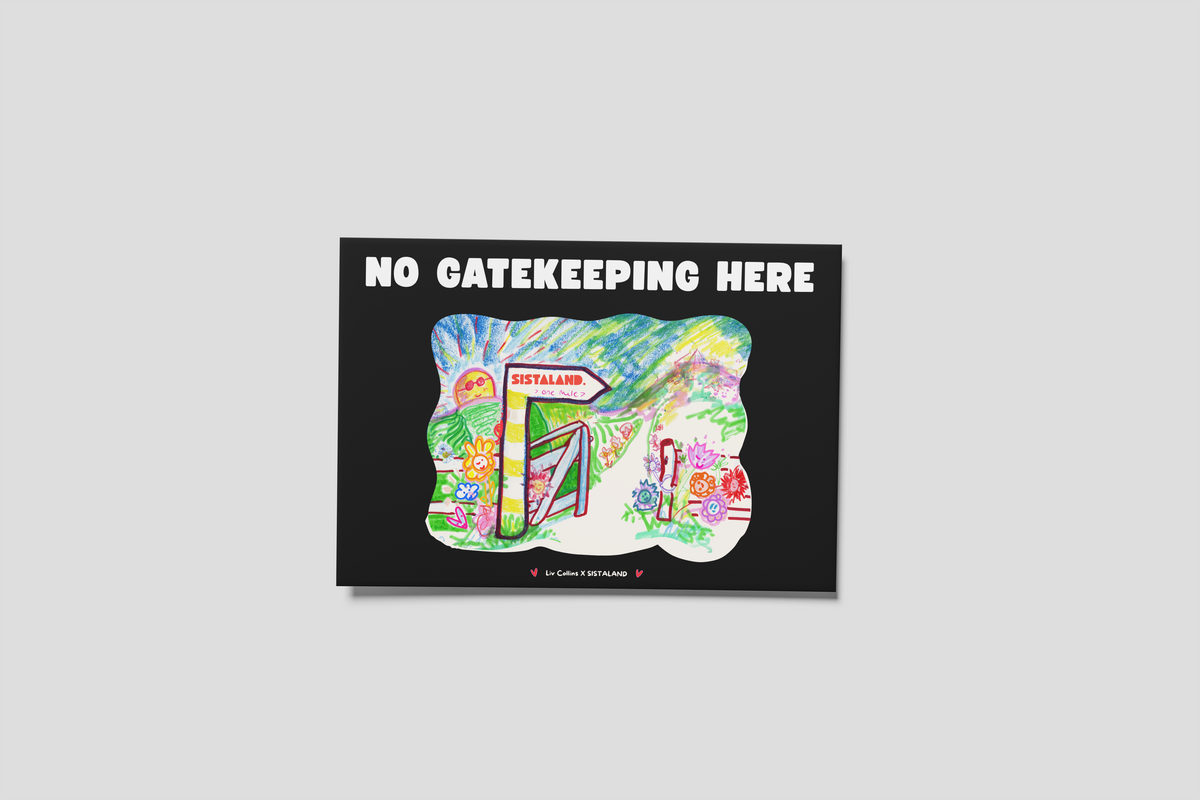 NO GATEKEEPING HERE - A6 POSTCARD (BLACK)